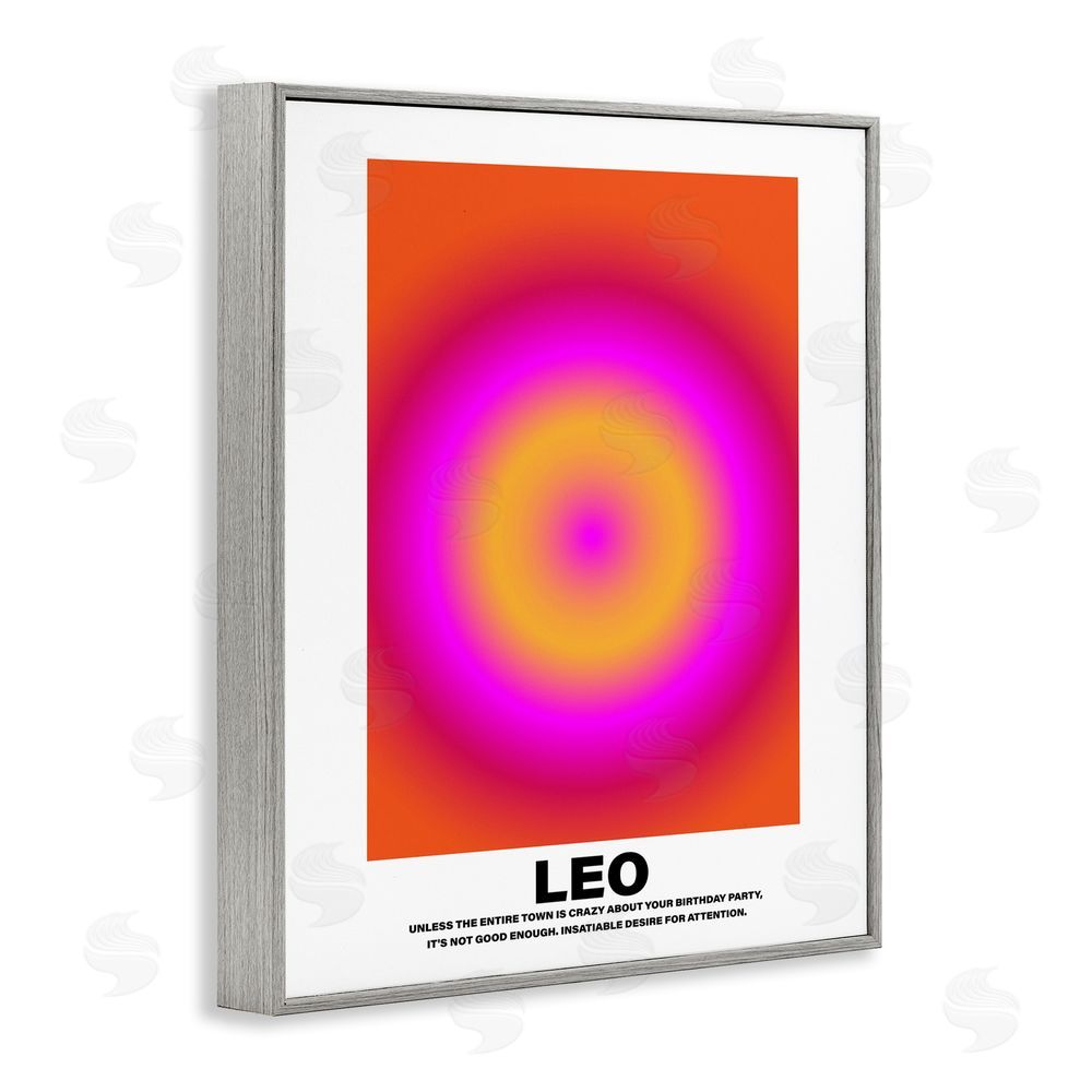House of Lulu Funny Leo Astrology Gray Framed Giclee Wall Art Print