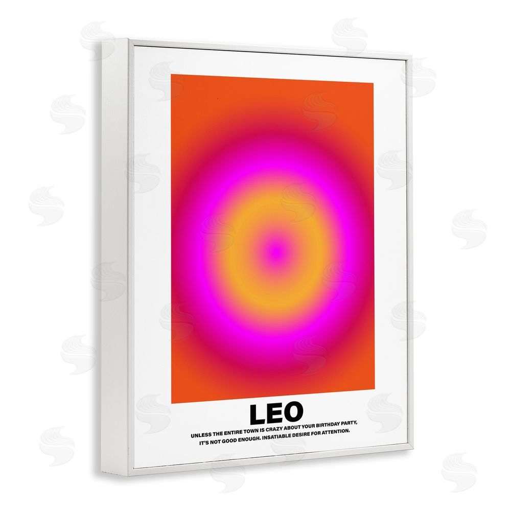 House of Lulu Funny Leo Astrology White Framed Giclee Wall Art Print