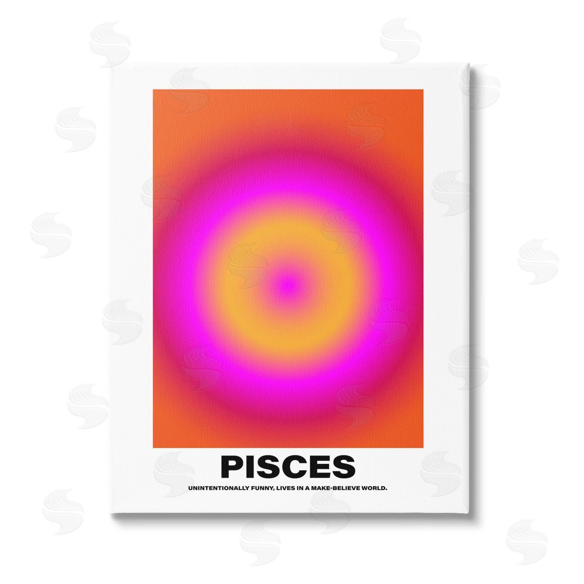 House of Lulu Funny Pisces Astrology Stretched Canvas Wall Art Print