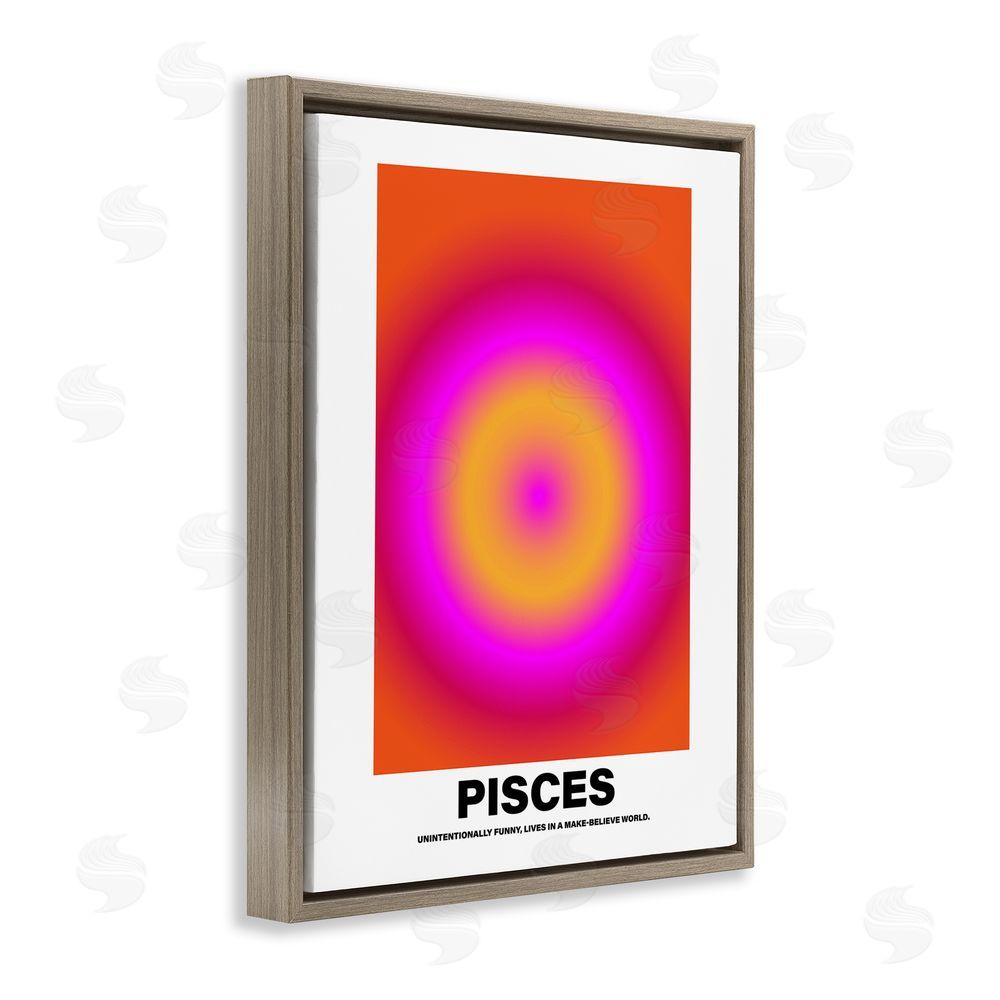 House of Lulu Funny Pisces Astrology Brown Floating Frame Canvas Wall Art Print