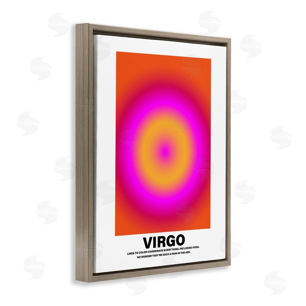 House of Lulu Funny Virgo Astrology Brown Floating Frame Canvas Wall Art Print