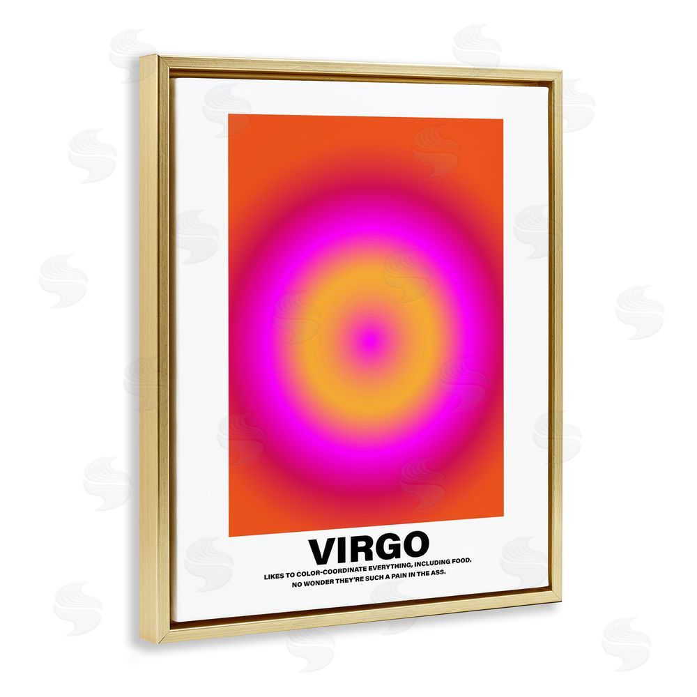 House of Lulu Funny Virgo Astrology Gold Floating Frame Canvas Wall Art Print