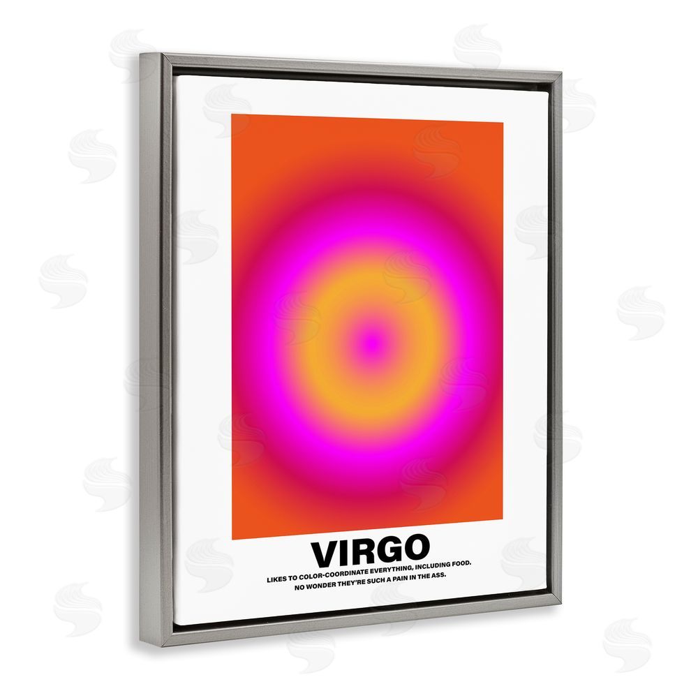 House of Lulu Funny Virgo Astrology Grey Floating Frame Canvas Wall Art Print