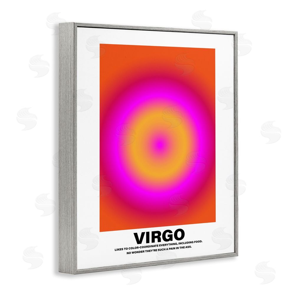 House of Lulu Funny Virgo Astrology Gray Framed Giclee Wall Art Print