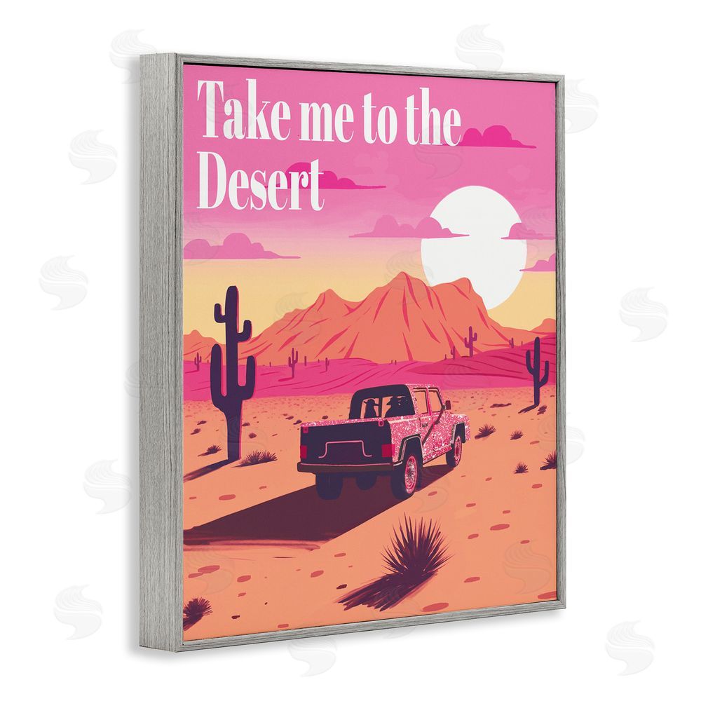 Ziwei Li Desert Scenery & Phrase Gray Framed Giclee Wall Art Print