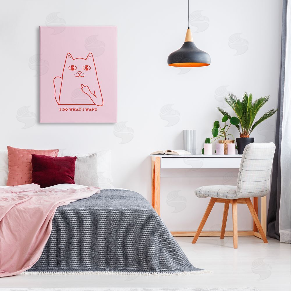 House of Lulu Do What I Want Cat Canvas Wall Art Print in Room