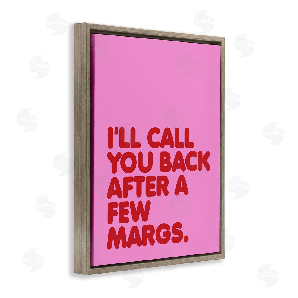 House of Lulu Call You Back Funny Phrase Brown Floating Frame Canvas Wall Art Print