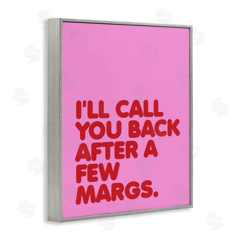 House of Lulu Call You Back Funny Phrase Gray Framed Giclee Wall Art Print