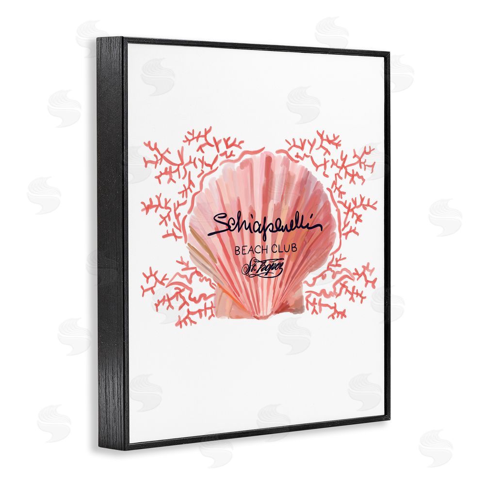 Amelia Noyes Pink Beach Club Shell Black Framed Giclee Wall Art Print