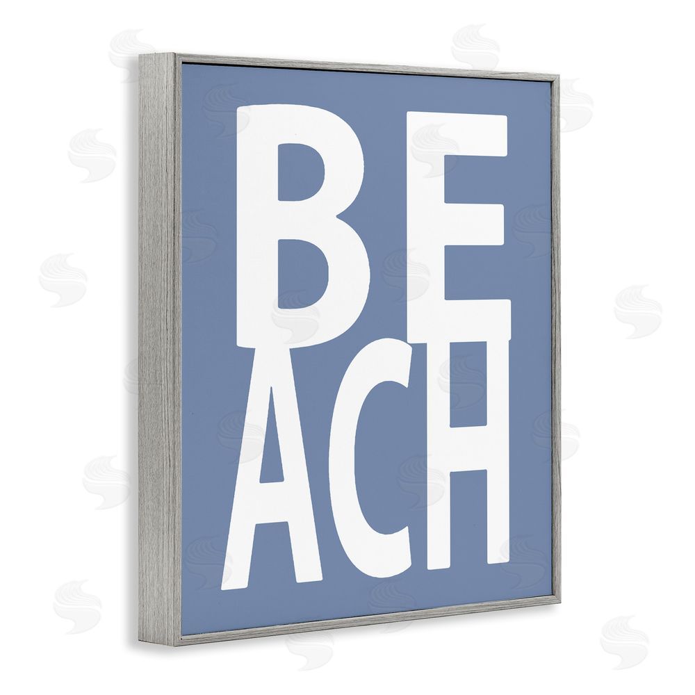 Jamie MacDowell Beach Letters Phrase Gray Framed Giclee Wall Art Print