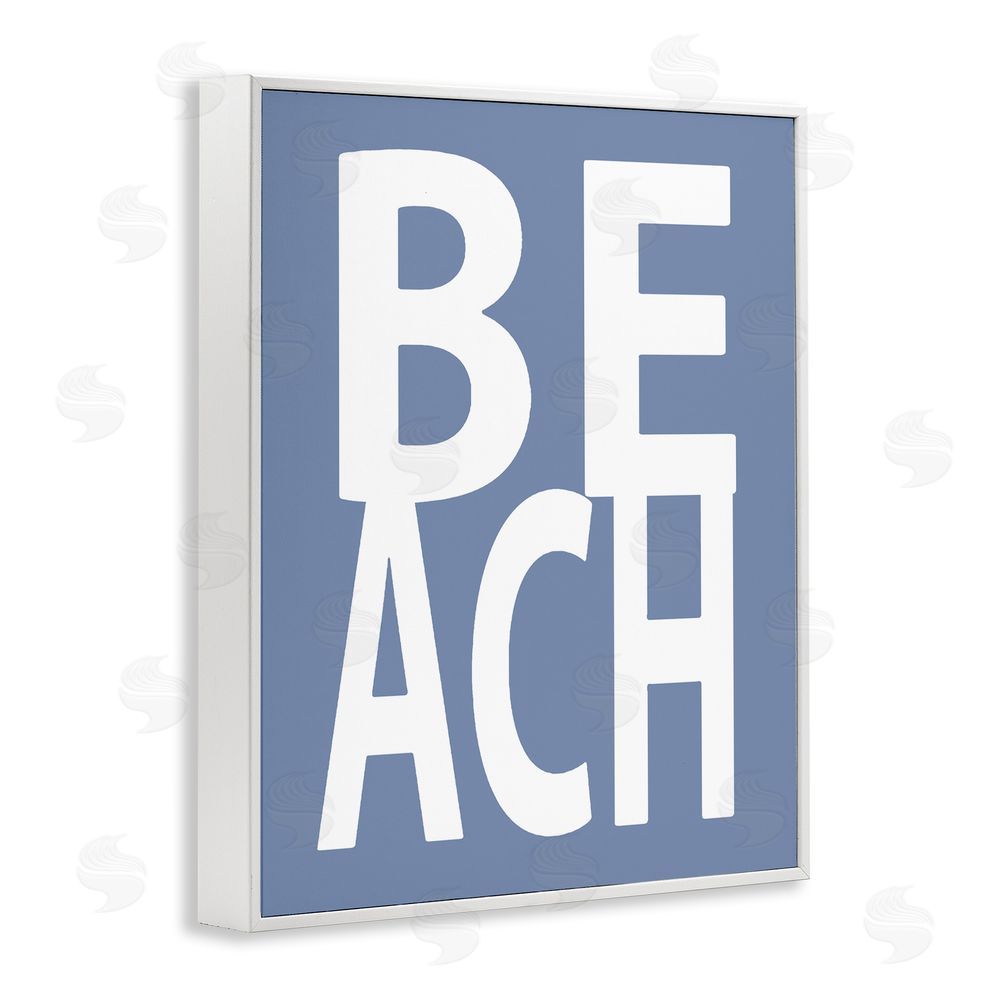 Jamie MacDowell Beach Letters Phrase White Framed Giclee Wall Art Print
