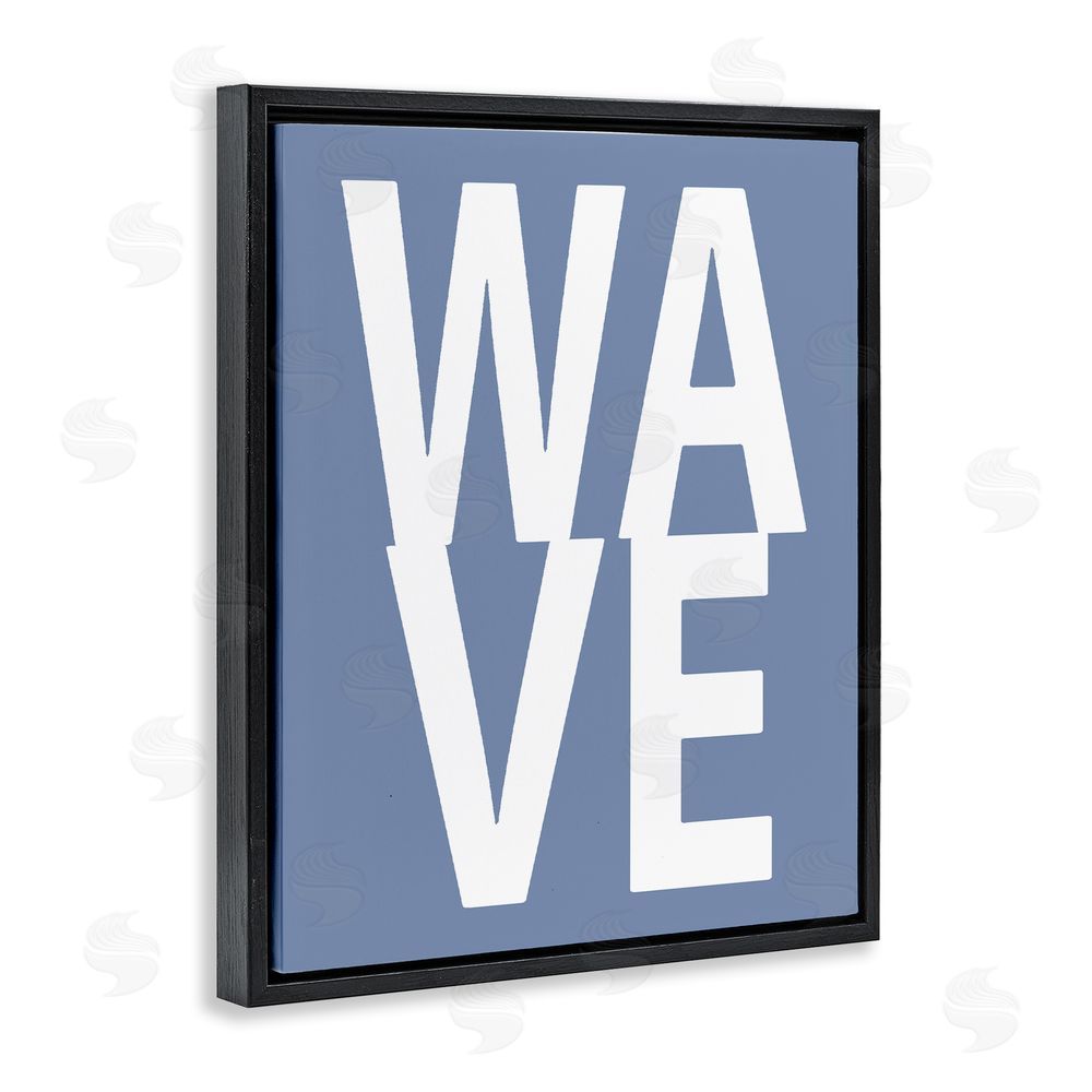 Jamie MacDowell Nautical Wave Text Black Floating Frame Canvas Wall Art Print