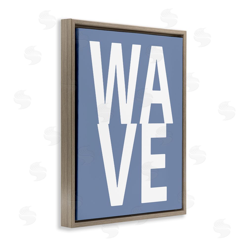 Jamie MacDowell Nautical Wave Text Brown Floating Frame Canvas Wall Art Print