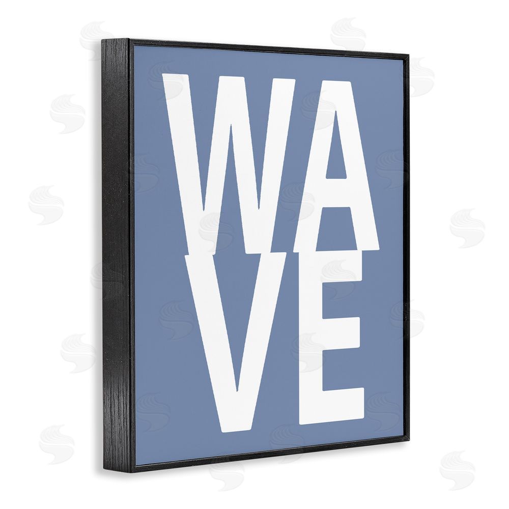 Jamie MacDowell Nautical Wave Text Black Framed Giclee Wall Art Print