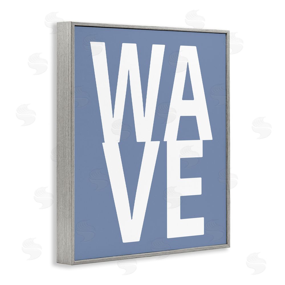 Jamie MacDowell Nautical Wave Text Gray Framed Giclee Wall Art Print