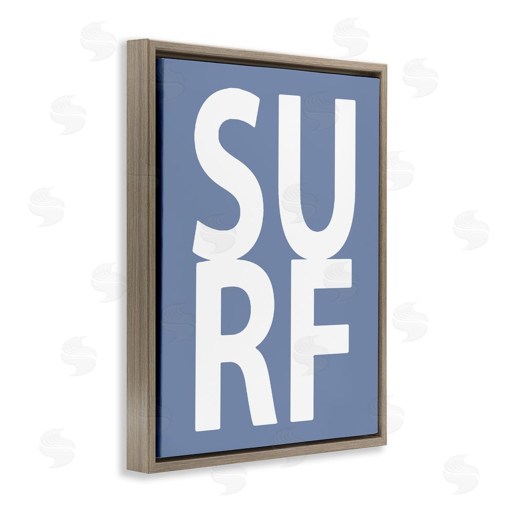 Jamie MacDowell Nautical Surf Text Brown Floating Frame Canvas Wall Art Print