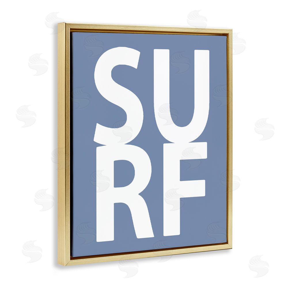 Jamie MacDowell Nautical Surf Text Gold Floating Frame Canvas Wall Art Print