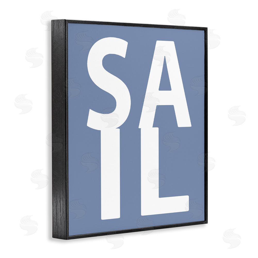 Jamie MacDowell Nautical Sail Text Black Framed Giclee Wall Art Print