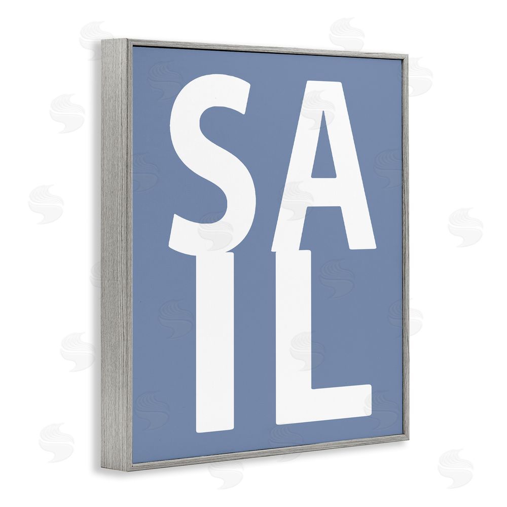 Jamie MacDowell Nautical Sail Text Gray Framed Giclee Wall Art Print