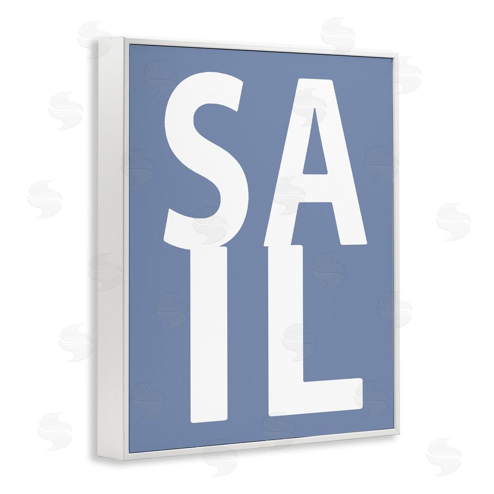 Jamie MacDowell Nautical Sail Text White Framed Giclee Wall Art Print