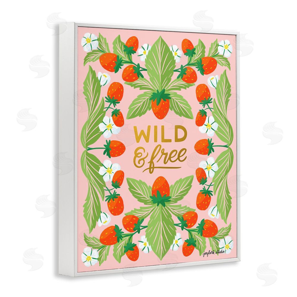 Joylark Studio Wild & Free Strawberries White Framed Giclee Wall Art Print