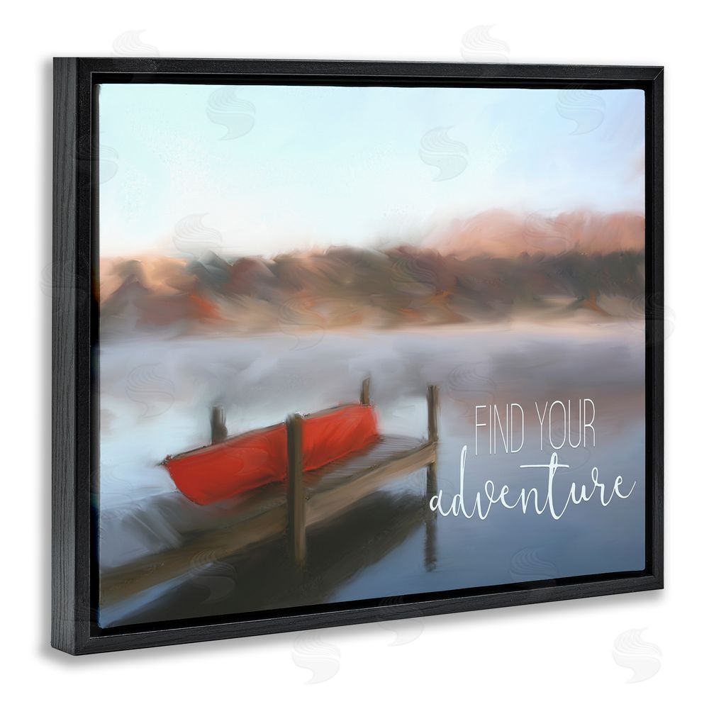 Kim Allen Find Your Adventure Dock Black Floating Frame Canvas Wall Art Print