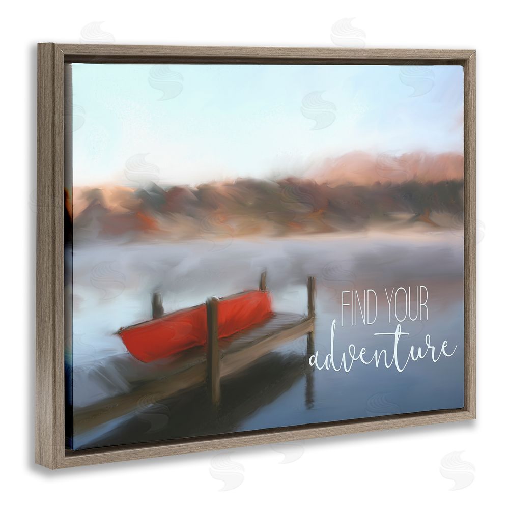 Kim Allen Find Your Adventure Dock Brown Floating Frame Canvas Wall Art Print
