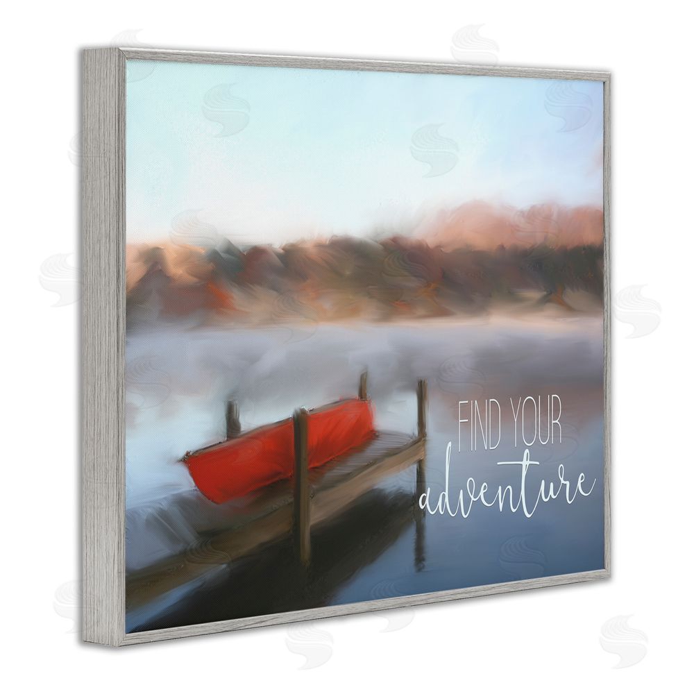 Kim Allen Find Your Adventure Dock Gray Framed Giclee Wall Art Print