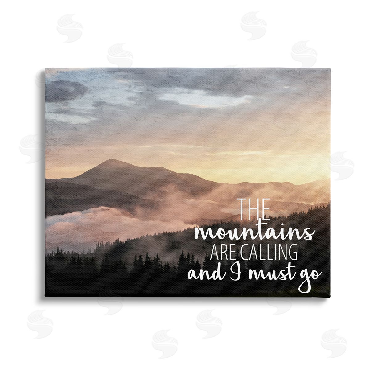 Kim Allen Mountains Are Calling Landscape Stretched Canvas Wall Art Print