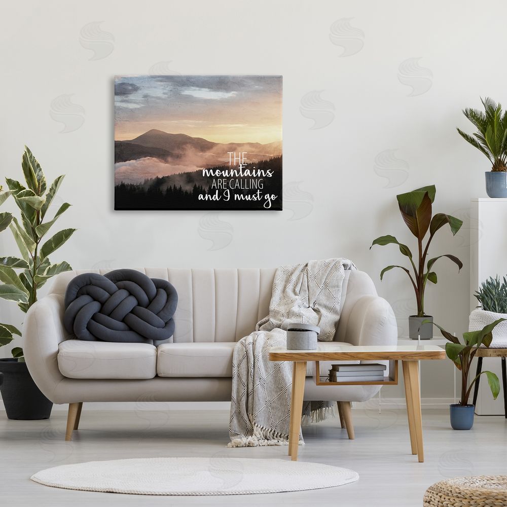 Kim Allen Mountains Are Calling Landscape Canvas Wall Art Print in Room