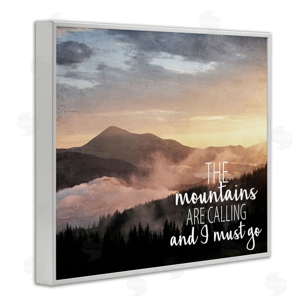 Kim Allen Mountains Are Calling Landscape White Framed Giclee Wall Art Print