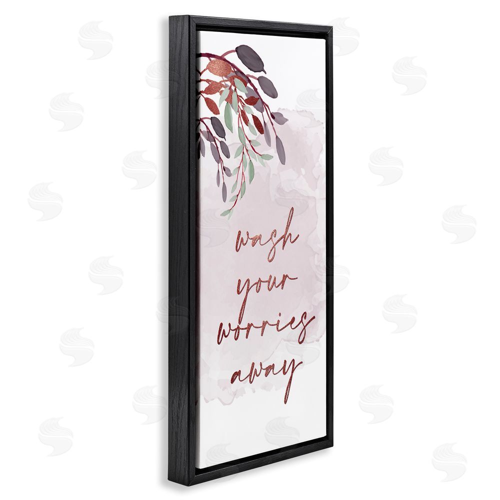 Kim Allen Pink Wash Worries Away Black Floating Frame Canvas Wall Art Print