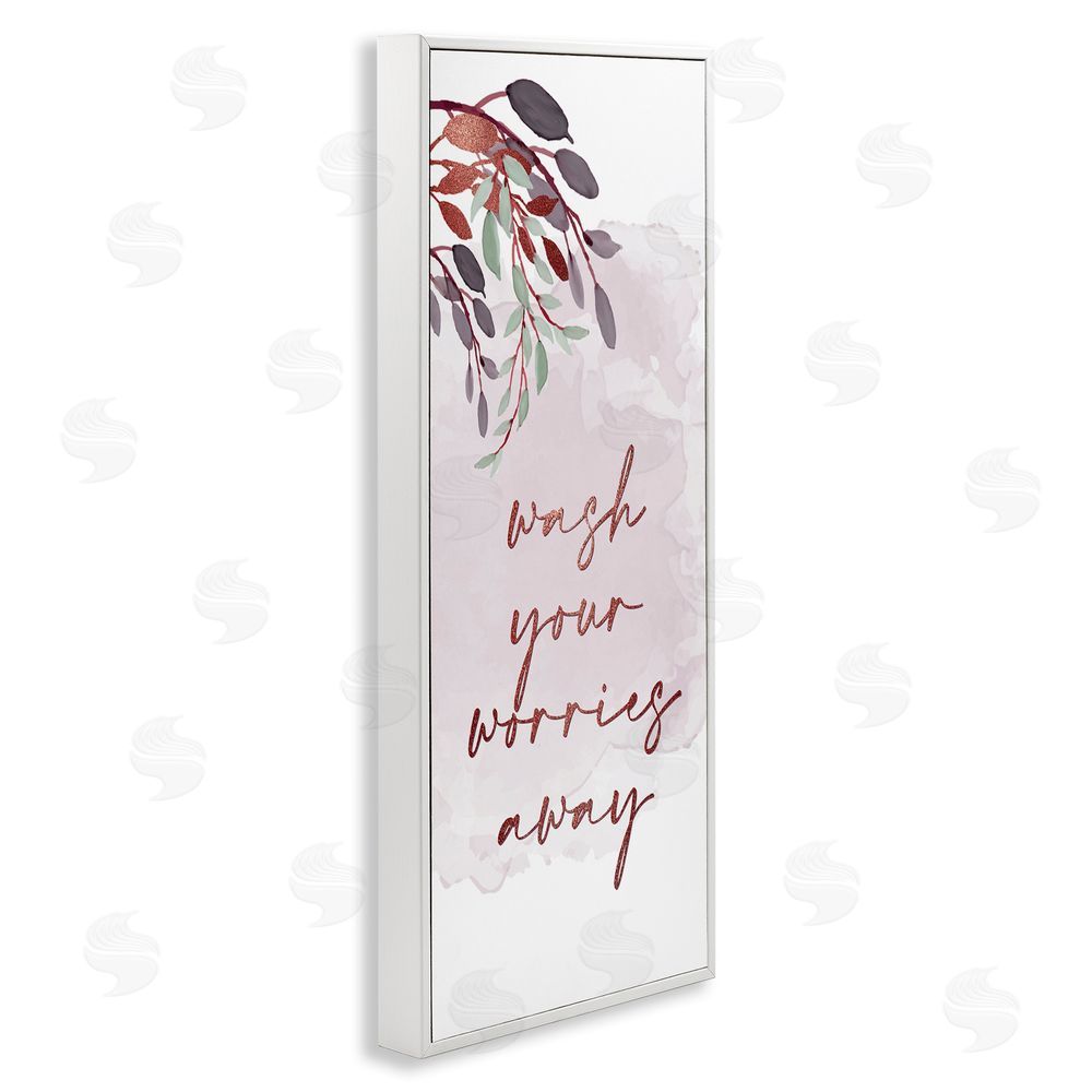 Kim Allen Pink Wash Worries Away White Framed Giclee Wall Art Print