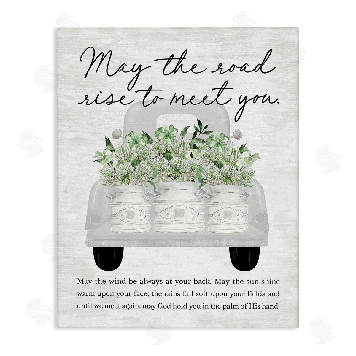 Lettered and Lined Country Irish Proverb Stretched Canvas Wall Art Print