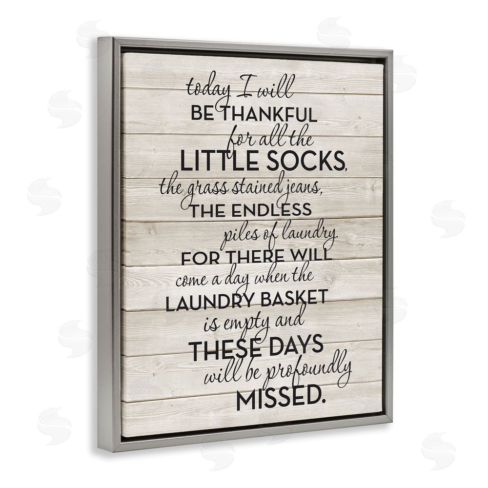 Lettered and Lined Rustic Parenting Phrase Grey Floating Frame Canvas Wall Art Print