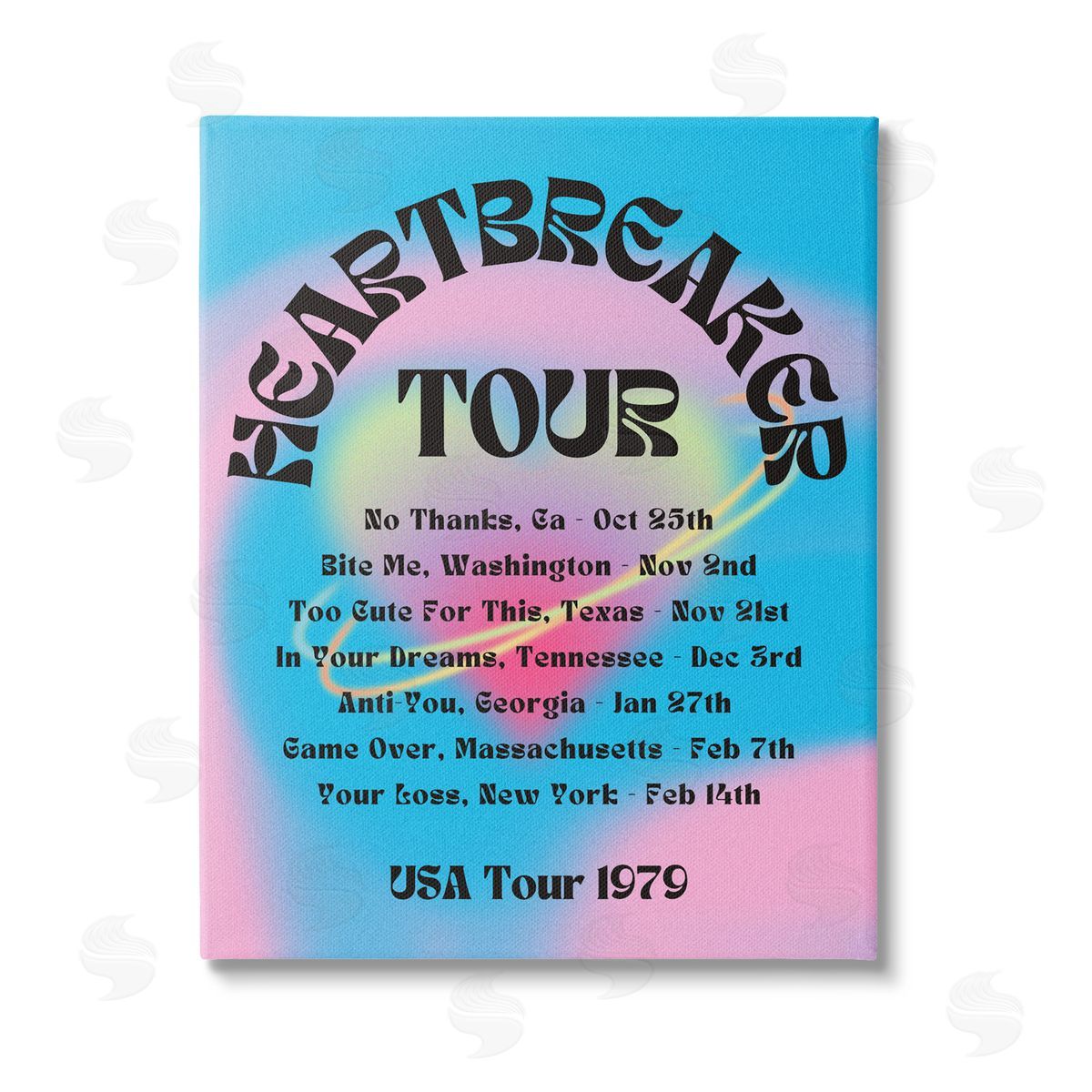 House of Lulu Vintage Heartbreak Tour Stretched Canvas Wall Art Print