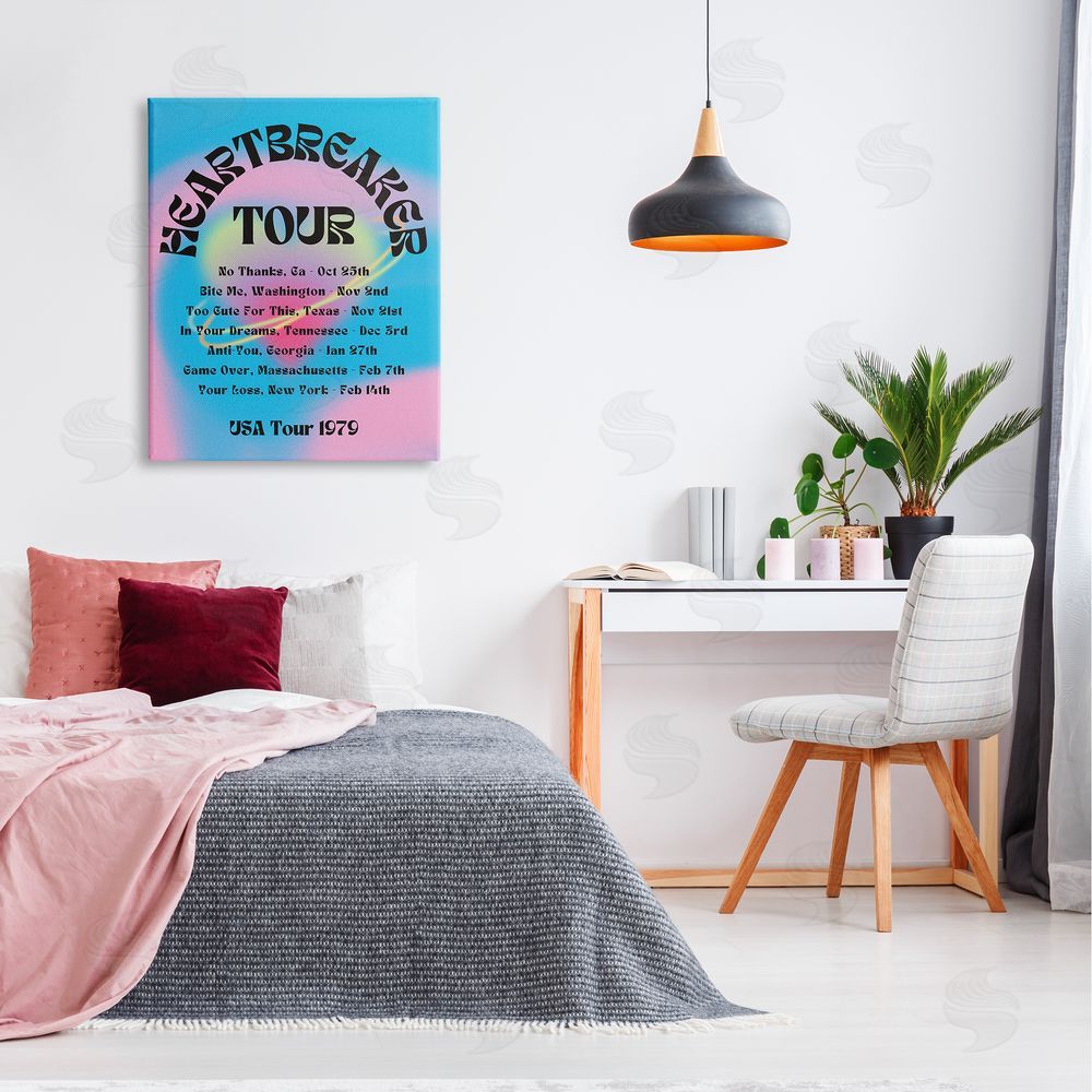 House of Lulu Vintage Heartbreak Tour Canvas Wall Art Print in Room