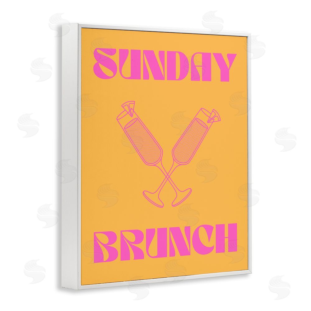 House of Lulu Sunday Brunch Mimosas White Framed Giclee Wall Art Print