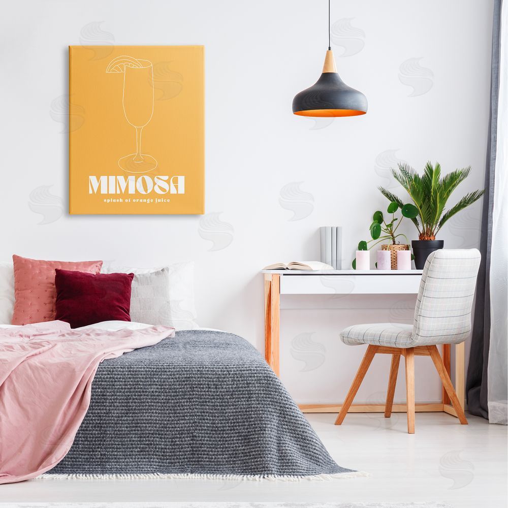House of Lulu Mimosa Splash of OJ Canvas Wall Art Print in Room