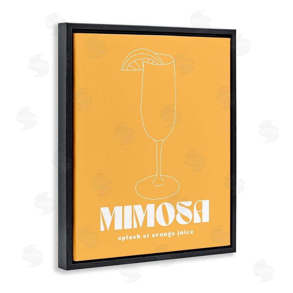 House of Lulu Mimosa Splash of OJ Black Floating Frame Canvas Wall Art Print