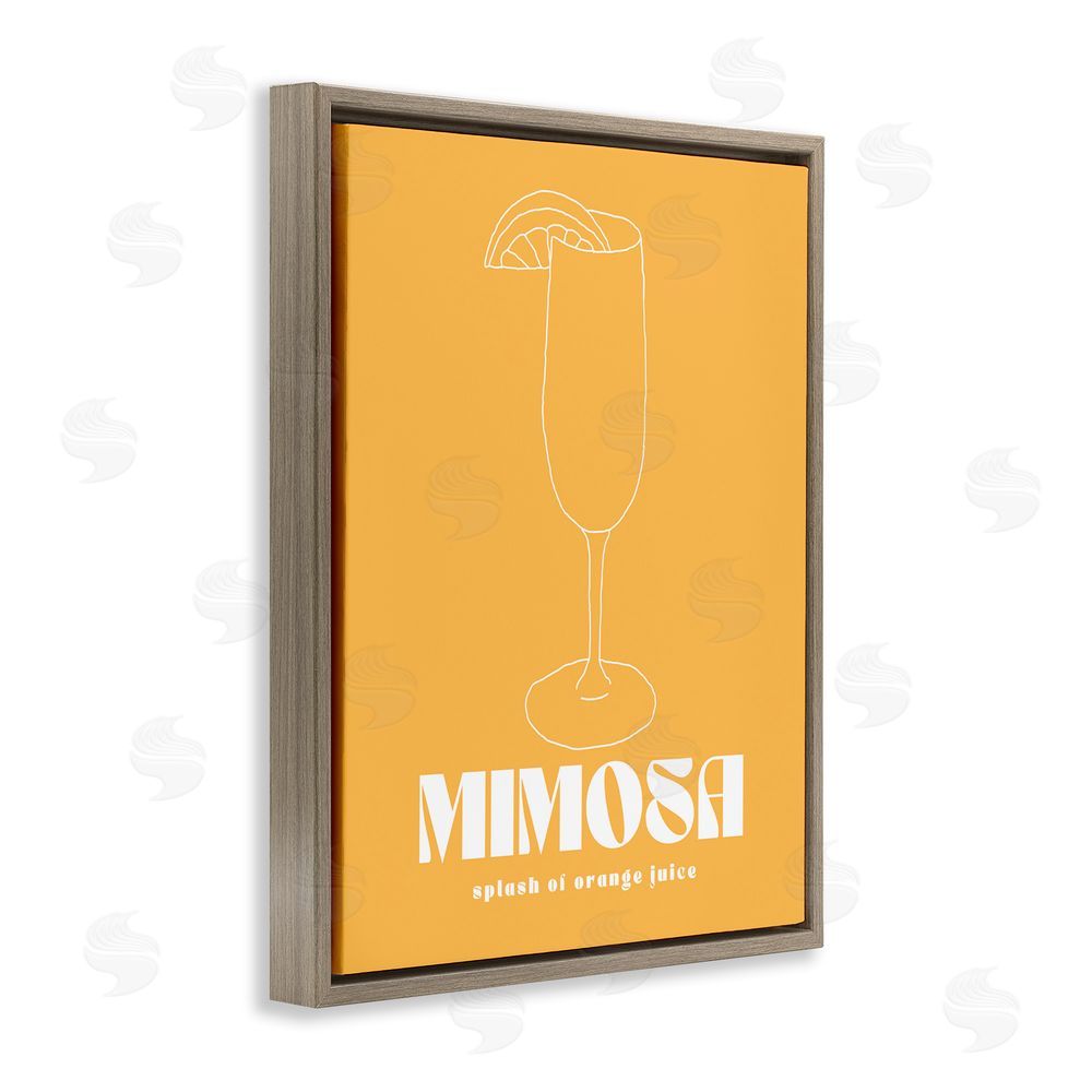 House of Lulu Mimosa Splash of OJ Brown Floating Frame Canvas Wall Art Print