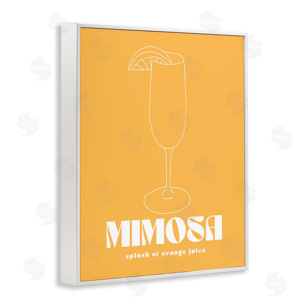 House of Lulu Mimosa Splash of OJ White Framed Giclee Wall Art Print