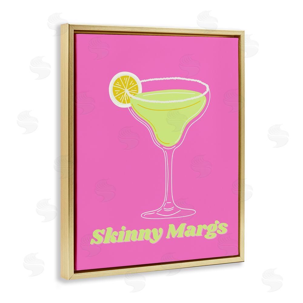 House of Lulu Vivid Skinny Margs Gold Floating Frame Canvas Wall Art Print