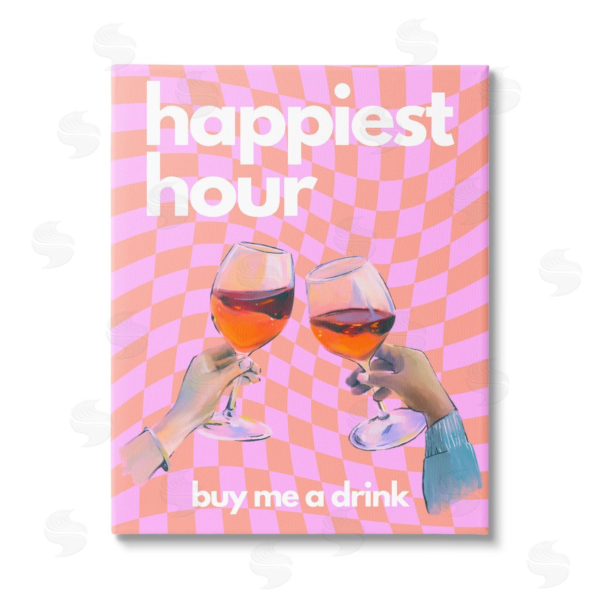 House of Lulu Groovy Happiest Hour Stretched Canvas Wall Art Print