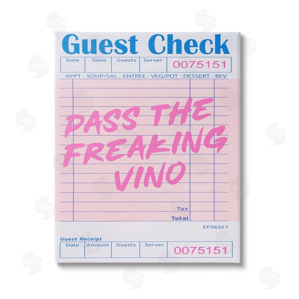 House of Lulu Vintage Pass the Vino Stretched Canvas Wall Art Print