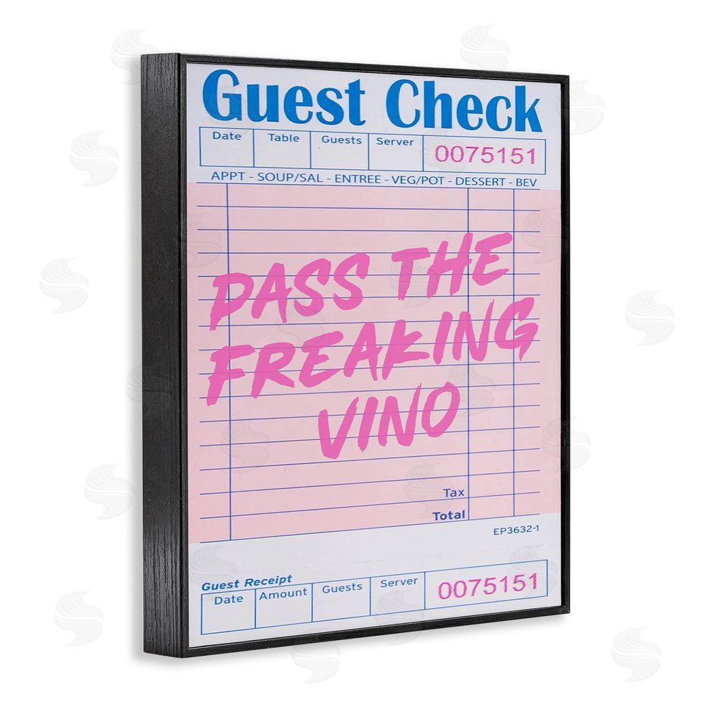 House of Lulu Vintage Pass the Vino Black Framed Giclee Wall Art Print