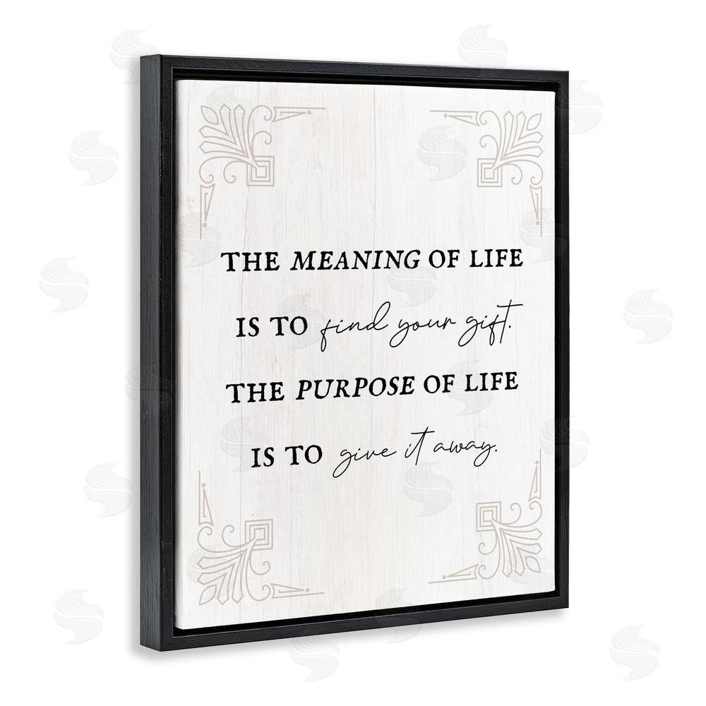 Stupell Studio Find Your Gift Phrase Black Floating Frame Canvas Wall Art Print