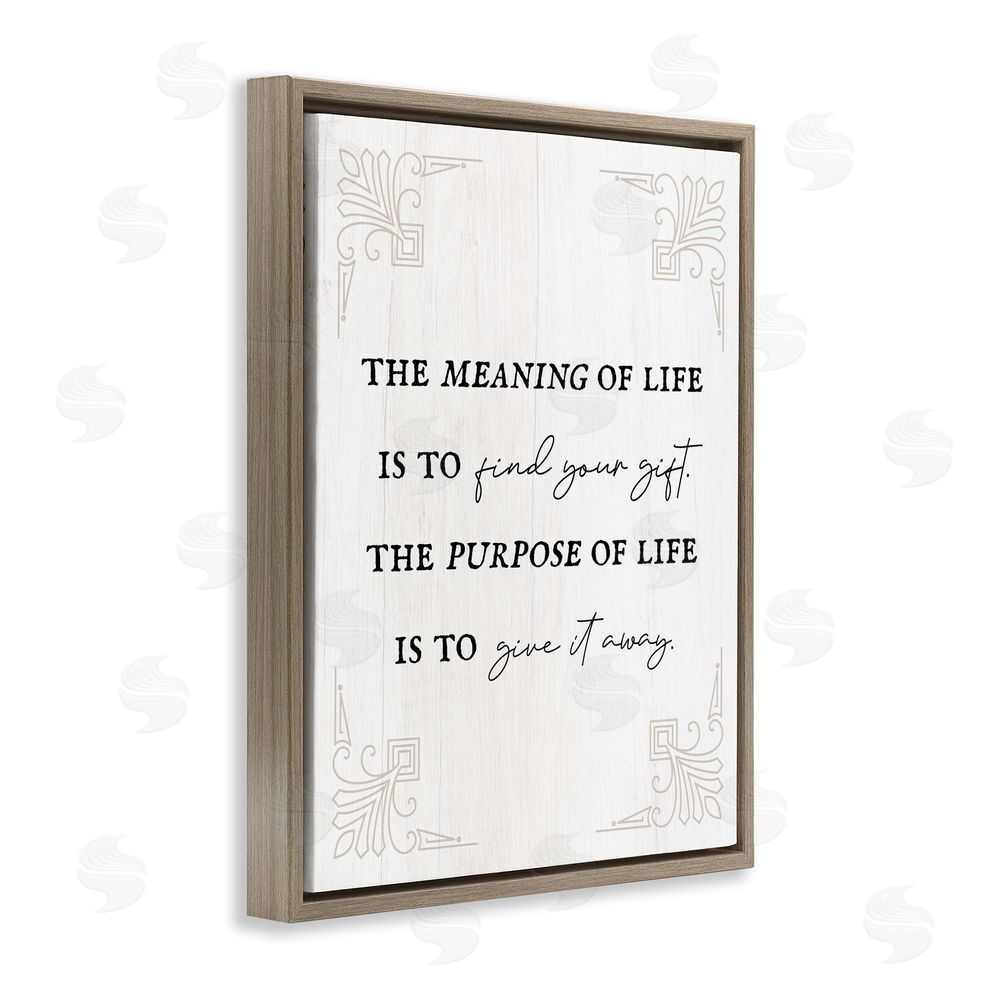 Stupell Studio Find Your Gift Phrase Brown Floating Frame Canvas Wall Art Print