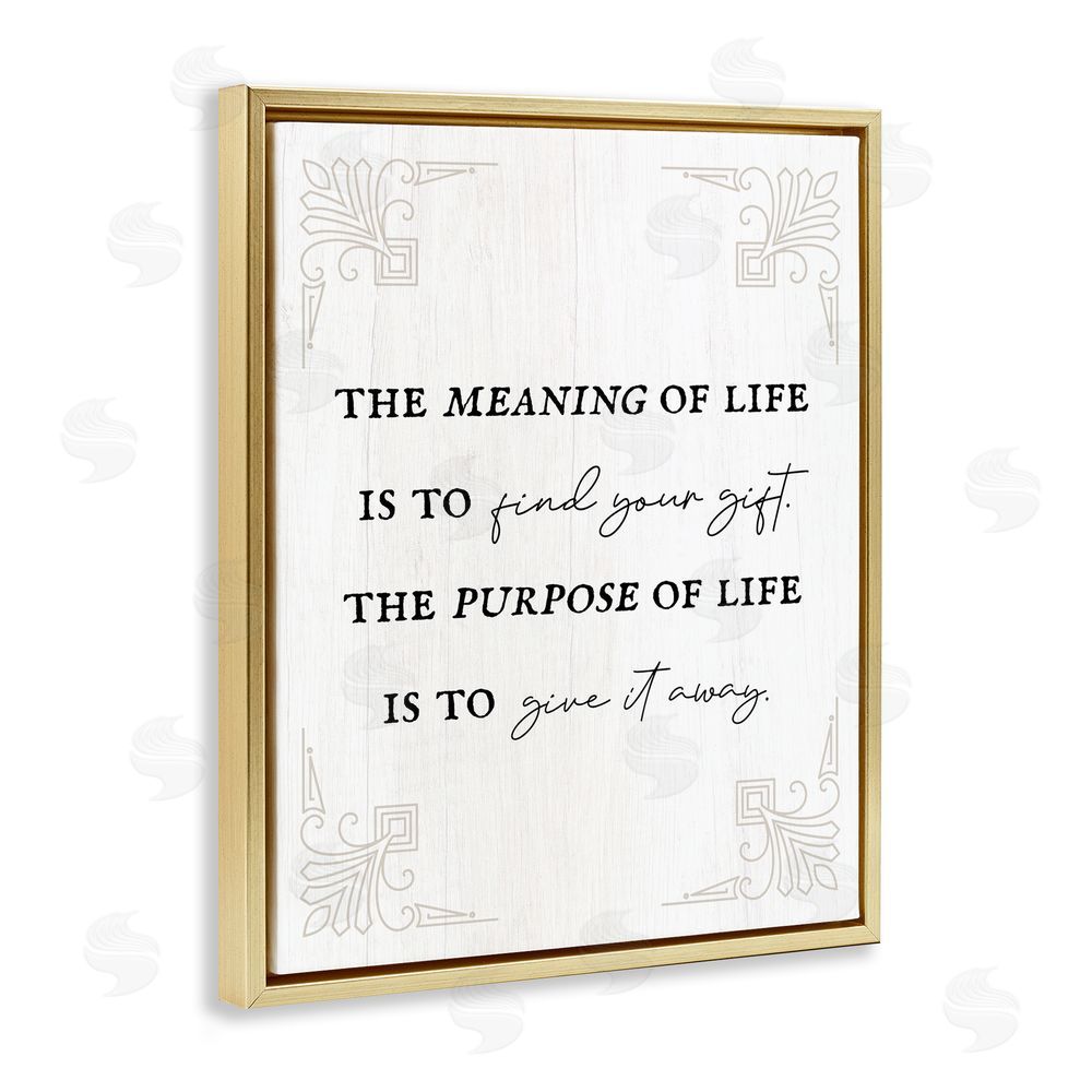 Stupell Studio Find Your Gift Phrase Gold Floating Frame Canvas Wall Art Print