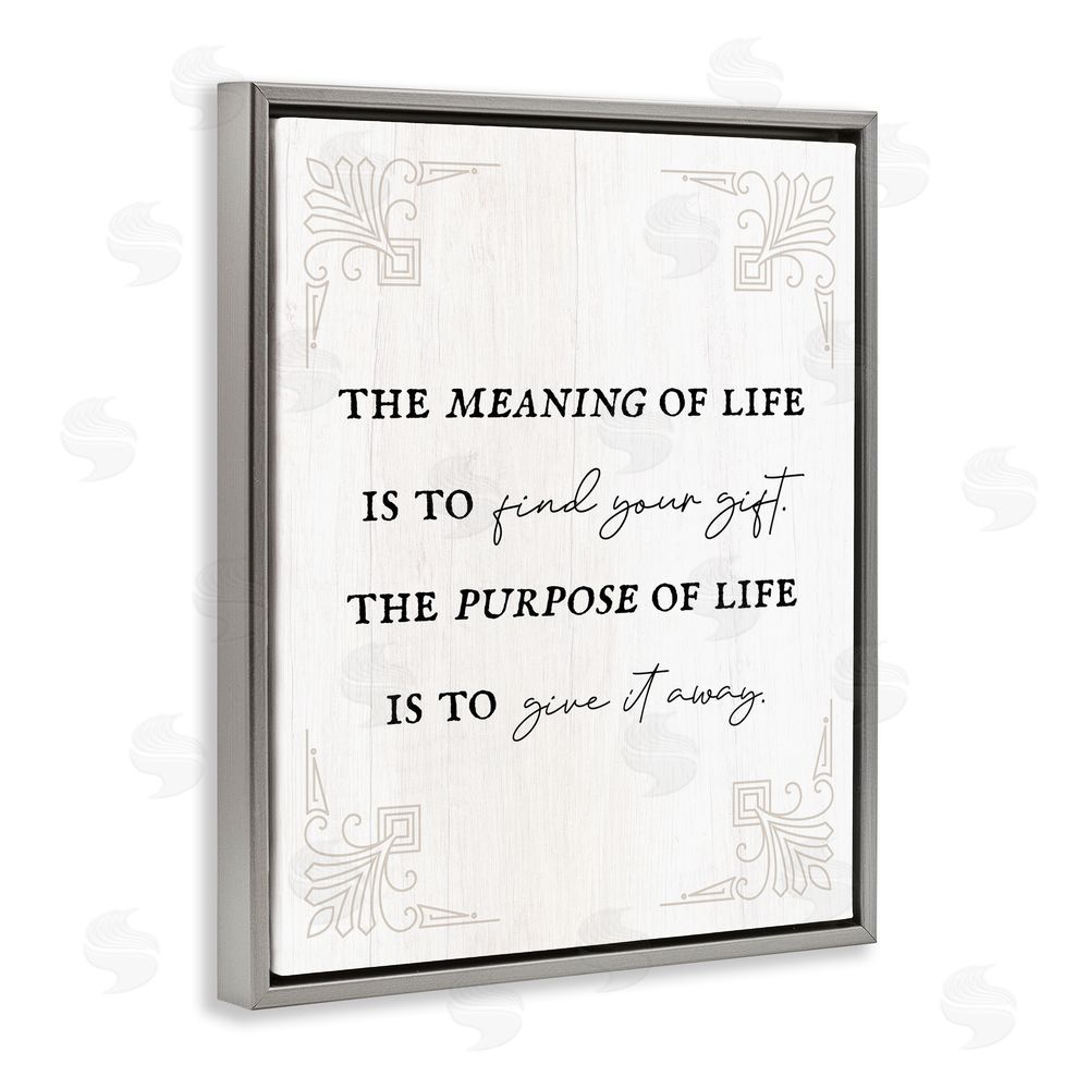 Stupell Studio Find Your Gift Phrase Grey Floating Frame Canvas Wall Art Print